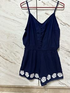 Navy Floral Jumpsuit