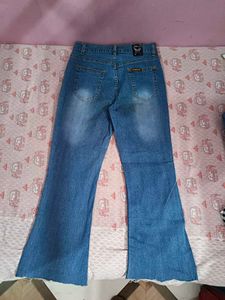 Frayed Hem Flare Jeans