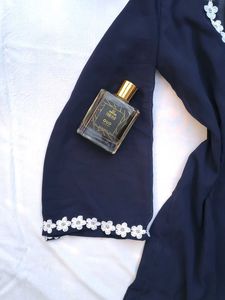 Navy Blue Corset Kurti With Scarf