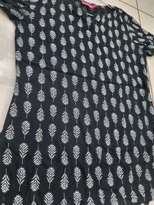 Printed Black short kurti