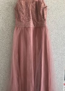 Halterneck pink lace detailing Dress