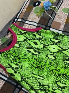 Green Animal Print Dress