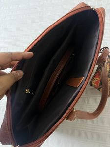 Vintage Tapestry Leather Trim Bag