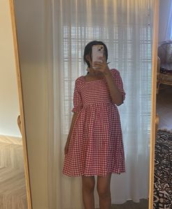 Red Gingham Mini Dress