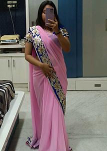 Baby Pink Saree For Women&#39;s