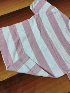 Women Pink Cotton Striped Tshirt