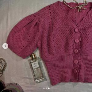 Pink Knit Cardigan