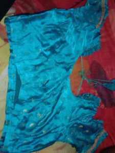 Teal Readymade Saree Blouse