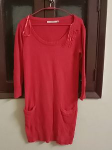 Red Woolen Long Top
