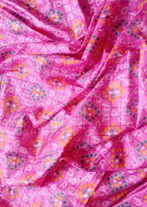 New Barbie Pink Saree With Tassels
