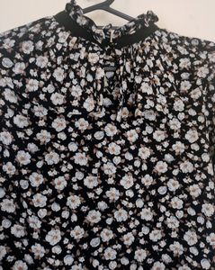 Black &amp;white Floral Shirt
