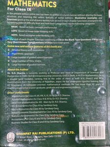 R.D. Sharma Mathematics Class IX (MCQs And Math)