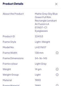 Lenskart Matte Grey Sky Blue Full Rim Air
