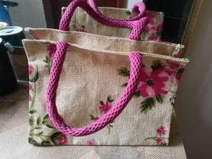 New Floral Jute Bag