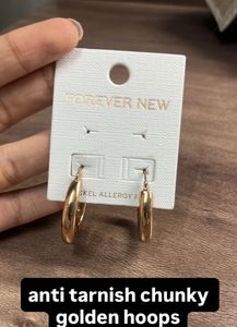 anti tarnish golden hoops new