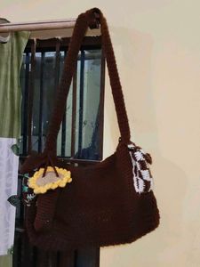 Handmade Crochet Sunflower Shoulder Bag