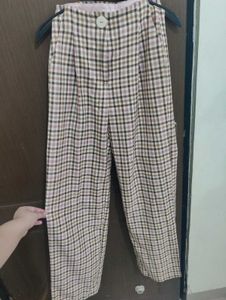 Primark Plaid Wide-Leg Trouser