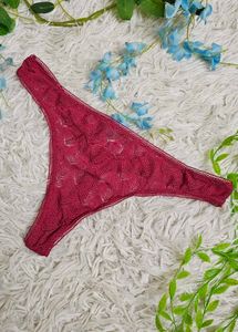 Burgundy Lace Thong