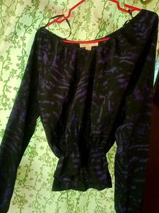 Michael Kors Print Peplum Top