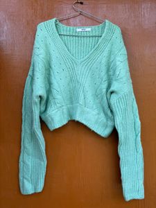 V Neck Korean Pullover