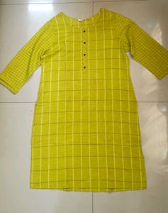 Chartreuse Plaid Tunic Dress