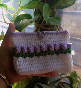Crochet Floral Pouch