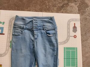 Light Blue Colour Skinny Fit High Rise Jeans