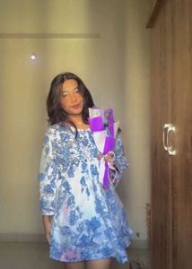 Blue &amp; White Floral Dress