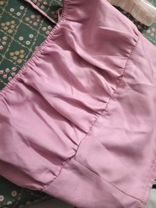 Pink strappy top with smoked back detail