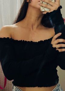 Off Shoulder Black Top