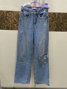 h&amp;m wide leg jeans high waist