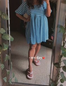 Blue &amp; White Gingham Dress