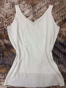 White Sleeveless Tank Top