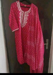 Pink Embroidered Kurta Set