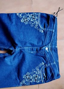 Embroidered Denim Jeans