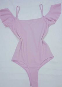 Cute Pink Ruffle Bodysuit