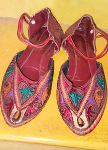 Vintage Embroidered Ankle Strap Shoes