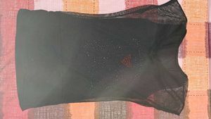 Stylish Black Mesh Top