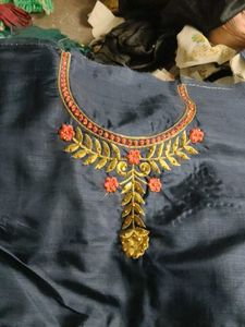 Embroidered Kurta Material neck