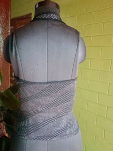 Sparkly Silver Halter Top