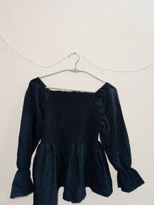 Chic Black Peplum Top.All Sizes