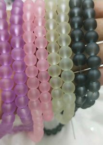Frosted Glass Bead Strands