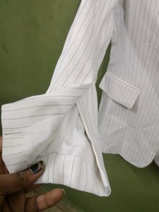 Striped White Blazer