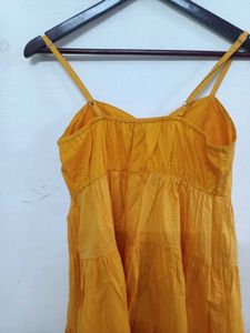 Yellow Tiered Mini Dress