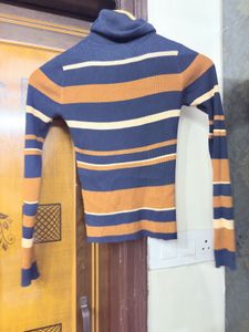 Striped Turtleneck Top