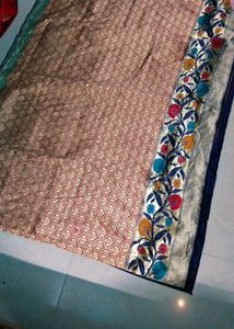 Beautiful multi colour banarasi silk saree