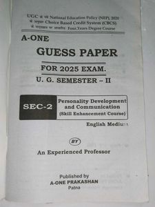 A-ONE Guess Paper 2024-28