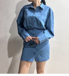 Blue Button-Down Mini Dress