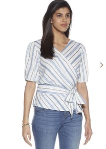 Stripped V Neck Top