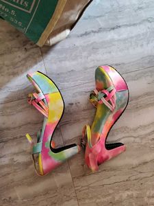 Tie-dye Platform Heels, Cotton Candy, Multicolor